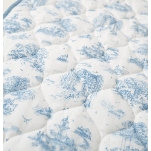 Spring Toile Blue Quilted Playmat - Organic Cotton Baby Playmat – The Gilded Bird US