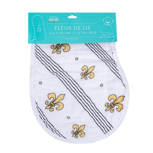 Baby Burp Cloth & Bib Combo: Fleur De Lis - Soft & Absorbent – Little Hometown