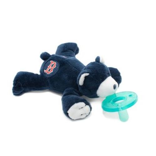 WubbaNub MLB Pacifier - Boston Red Sox Bear: Polyester Construction, BPA-Free Design, Pacifier Holder