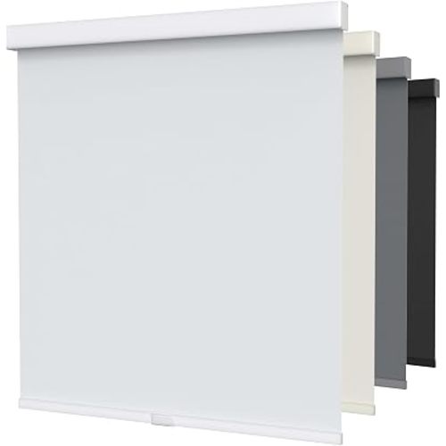 MYshade Cordless Blackout Roller Shades for Windows with Valance, Thermal Insulated UV Blocking Fabric, Cordless Window Blinds for Bedroom & Living Room, Easy Install, 39" W x 72" H, White