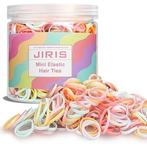 1000pcs Mini Hair Rubber Bands, Soft & Durable Plastic Elastic Hair Ties for Little Girls, Stretch Ponytail Ties for Kids Hairstyles and Braids,Extra Thick 0.65MM in Thickness