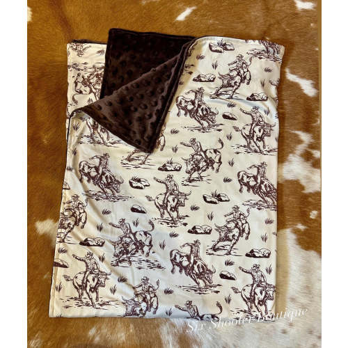 Bullrider baby Minky blanket