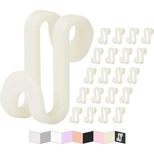 Clothes Hanger Connector Hooks, Outfit Hangers, Hanger Extender Clips, Cascading Hanger Hooks, Velvet Huggable Hangers Accessory, Heavy Duty Space Saving for Closet 60 Pack (Ivory)