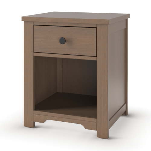 Child Craft Harmony Nightstand with Drawer & Open Cubby Storage, Pine Wood Construction, Dusty Heather