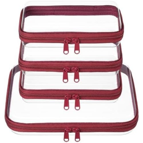 Clear Zipper Pouches, Hard Shell Zipper Case (M+3S)