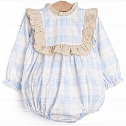 (9 mo) Picture Perfect Plaid Bubble, Blue – Stitchy Fish