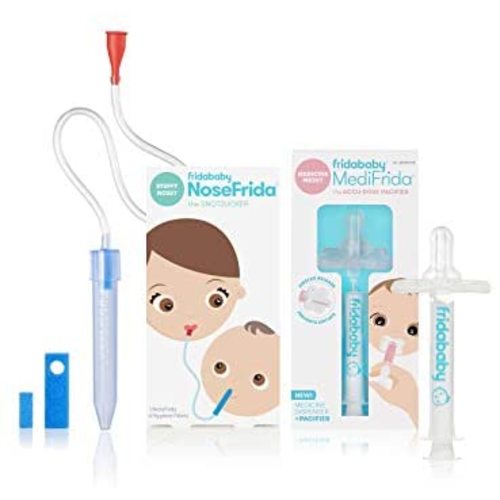 MediFrida The Accu-Dose Pacifier Baby Medicine Dispenser + Baby Nasal Aspirator NoseFrida The Snotsucker by Frida Baby