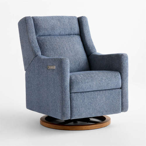 Babyletto Kiwi Pro Ocean Blue Swivel Glider Power Recliner Nursery Chair