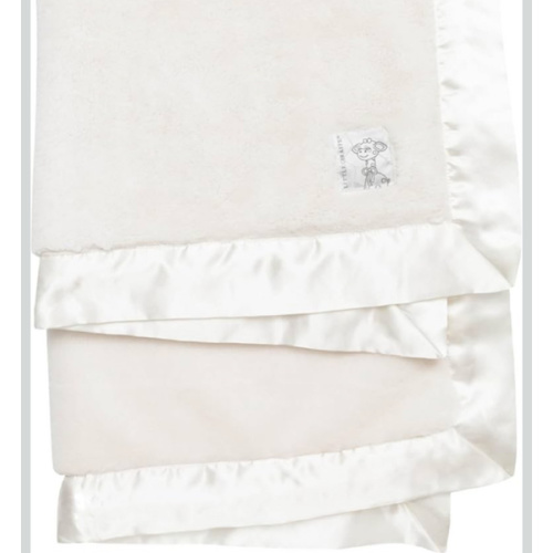 Little Giraffe Posh Mink Baby Blanket - Double-Sided Ultra Soft Plush Fabric, for New Moms, Newborn Must-Have for Girls & Boys, Cozy & Cuddly Comfort Blanket, 29" x 35", Cream