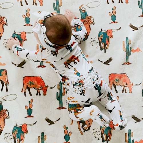 Ranchy Ruffled Zippered Footie PJs