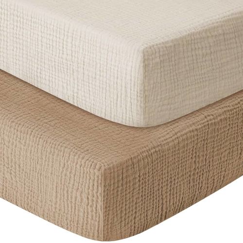 Amazon.com: GUNTAIL Baby Crib Sheets for Boys Girls, 2 Pack Fitted Crib Sheet for Standard Crib and Toddler Mattress, Soft Microfiber Baby Sheet 52x28x8in. (Cobblestone & Dark Gray) : Baby