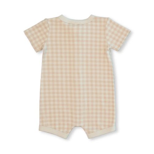 Medium Brown Baby Short Sleeve Zip Romper | Best&Less™ Online