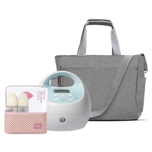Spectra - S1 Plus Electric Breast Milk Pump with Tote Bag, Breast Milk Bottles and Cooler for Baby Feeding
