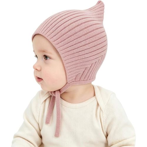 Baby Boys Hat Knitted Toddler Girls Winter Hats Windproof Strap