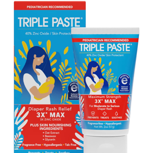 Triple Paste 3X Max Strength Diaper Rash Ointment, 40% Zinc Oxide, 2 oz | Maximum strength 40% zinc oxide diaper rash ointment helps treat, soothe and protect serious baby rash.
