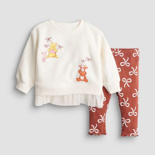 Baby Girl Jumping Beans® Tulle Peplum Winnie The Pooh & Tigger Crewneck & Leggings Set
