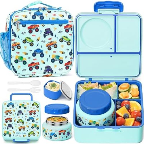 Fimibuke Kids Bento Lunch Box with Thermo, Leakproof Toddler Bento Box