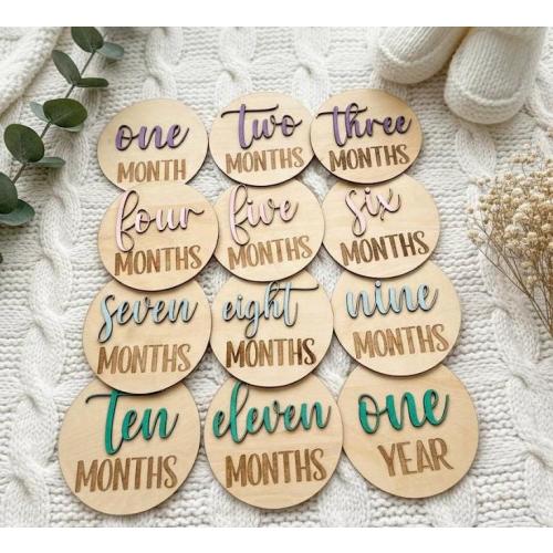 3D Wooden Baby Milestone Plaques
