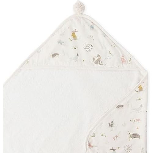 PEHR Hooded Towel, Forest Fable | Absorbent French Terry & Soft Brushed 100% Cotton | 30" x 30" / 76 x 76 cm