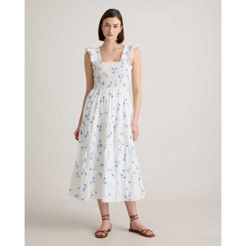 100% Organic Cotton Smocked Midi Dress