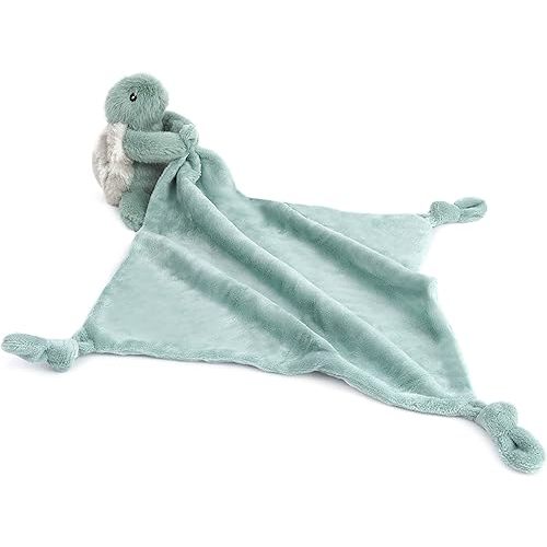 MON AMI Taylor The Turtle Plush Lovey for Babies – 13.5” | Knotted Security Blanket for Newborns
