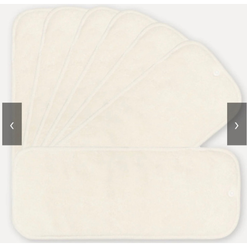 7 Pack Bamboo Inserts with Button Snaps