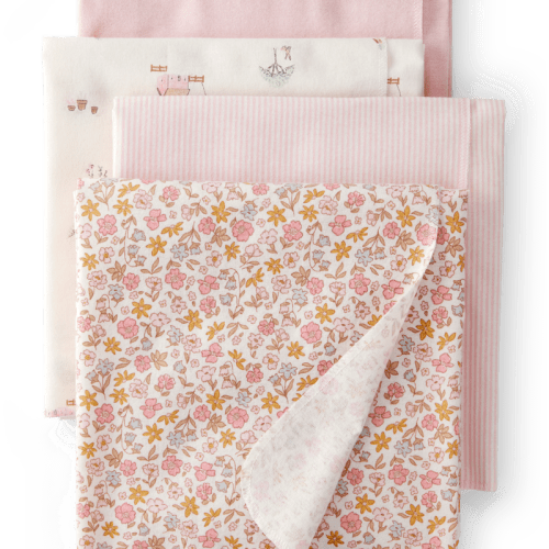 Pink Baby 4-Pack Floral Receiving Blankets | Carter’s Oshkosh Canada