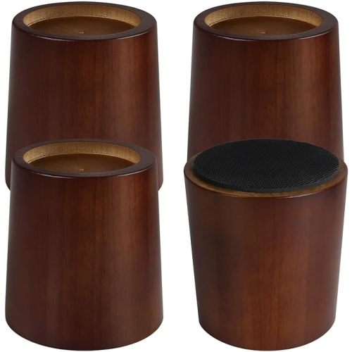 KOIKEY Furniture Raisers Bed Risers - 4 Inch Wooden Circle Heavy Duty Furniture Height Extenders Lifts for Sofa Couch Desk Chair Table Base Raising Space, Convenient Store and Cleaning, Pack of 4 - 4 inch
