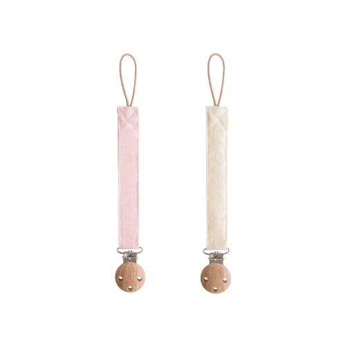 Mushie Pacifier, Linen Cream & Blush