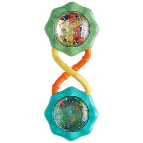 Bright Starts Rattle & Shake Barbell Toy, Ages 3 Months and Up Green
