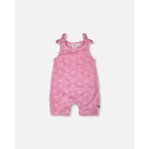 Terry Cloth Romper With Bows