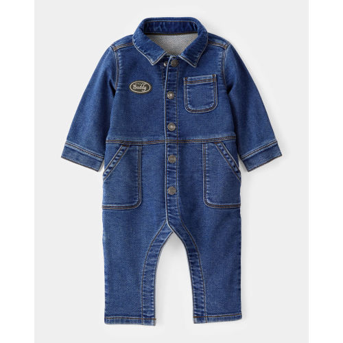 Baby Little Buddy Snap-Up Denim Jumpsuit - Blue - Carter's | Carter's
