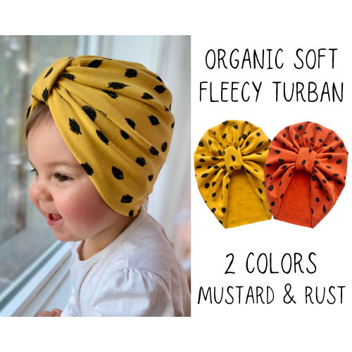 Boho Polka Dot Turban Hat / Organic Baby Girl Toddler Adult Head Wrap / Baby Shower Christmas Gift