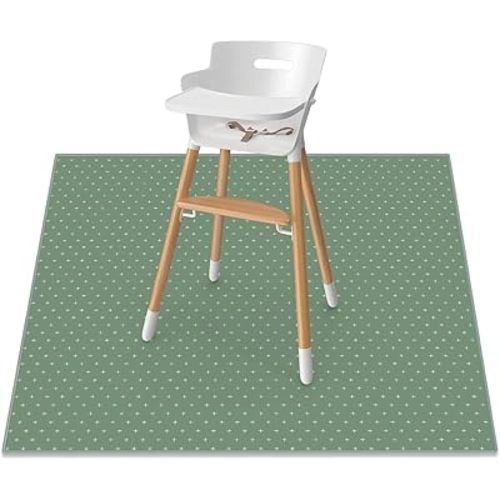 WeeSprout Baby Splat Mat for Kids, Large 51” x 51” Floor Playmat with Durable, Waterproof Surface and Non-Slip Bottom for Infants to Toddlers Under highchair, Arts and Crafts, picnics and Play