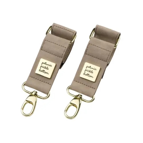 Valet Stroller Clips in Grey Matte Leatherette