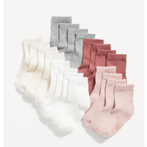 Unisex Crew Socks 10-Pack for Toddler & Baby