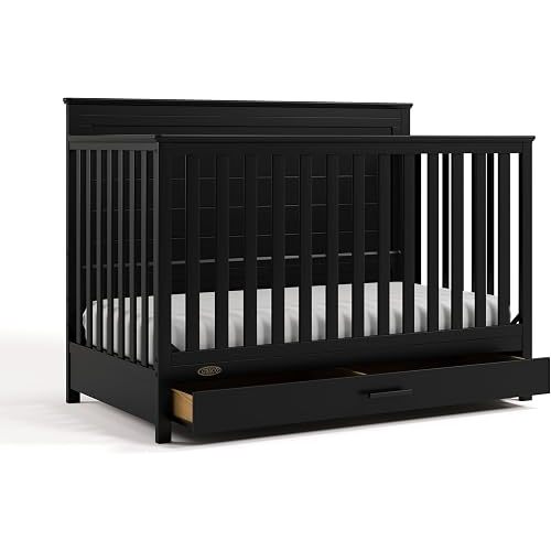 Graco Tristan 5-in-1 Convertible Crib with Drawer, Black