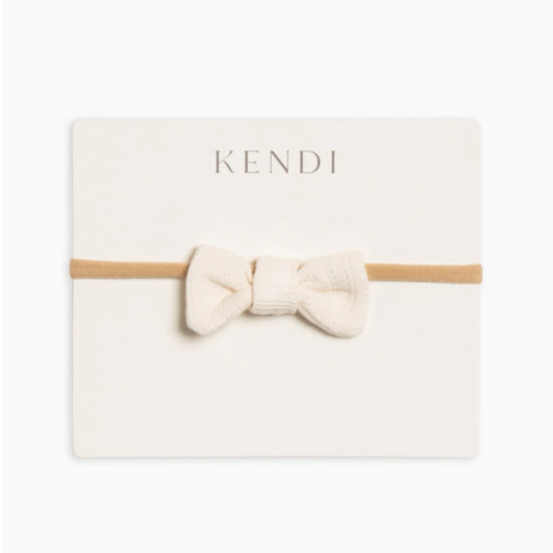 Brushed Back Pointelle Dainty Bow