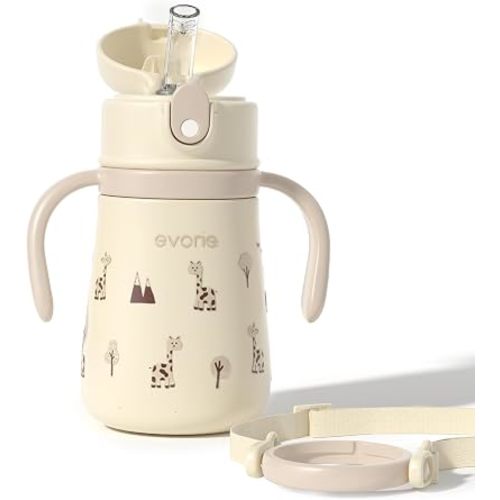 Evorie Leak Proof 316L Stainless Steel Vacuum Sippy Cup for Toddlers, 11 oz