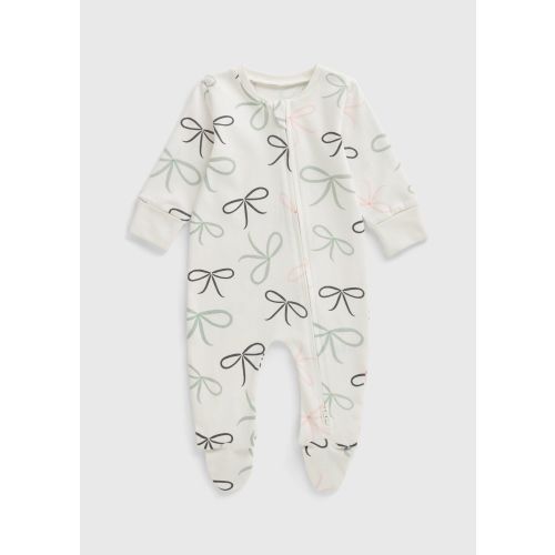 Baby Bow Zipped Sleepsuit