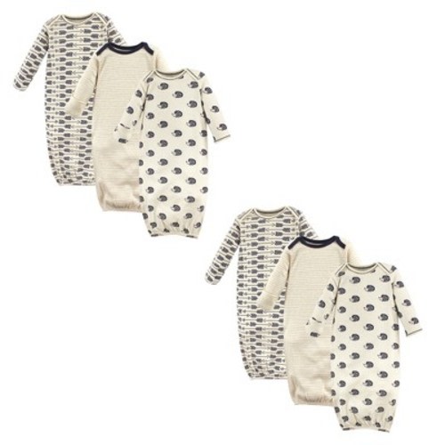 Touched by Nature Unisex Baby Organic Cotton Gowns, Hedgehog 6-Piece, Size: 0-6 months