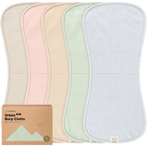 KeaBabies 5-Pack Organic Burp Cloths Baby Girl, Boy - Extra Large, Absorbent Baby Burp Cloths, Soft Burping Cloths for Babies, Newborn Burp Clothes, Cotton Burp Rags, Thick Burp Cloth(Dawn/Quin)