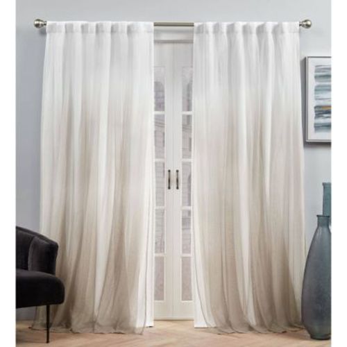 Set of 2 Crescendo Lined Blackout Hidden Tab Curtain Panel - Exclusive Home