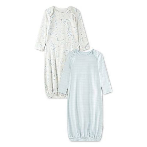 Newborn Baby Boys Huggies® 100% Organic Elephant & Stripes Long Sleeve Gowns 2-Pack