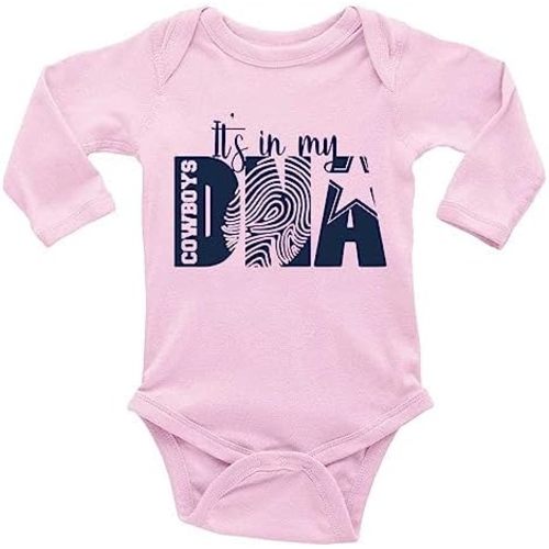 It's in My DNA Cowboys Newborn Playsuit Footed Coverall Baby Crawl Clothes