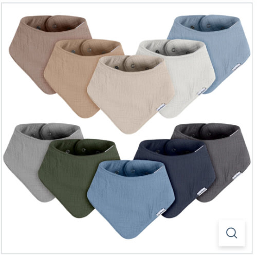 10-Pack Baby Boys Multi Blue Muslin Bandana Bibs – Gerber Childrenswear