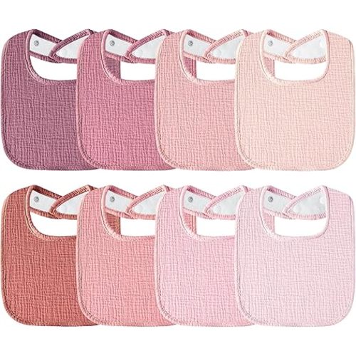 Muslin Baby Bibs Cotton Baby Drool Bandana Bibs for Baby Girls Boys Infant Newborn Toddler Drooling and Teething