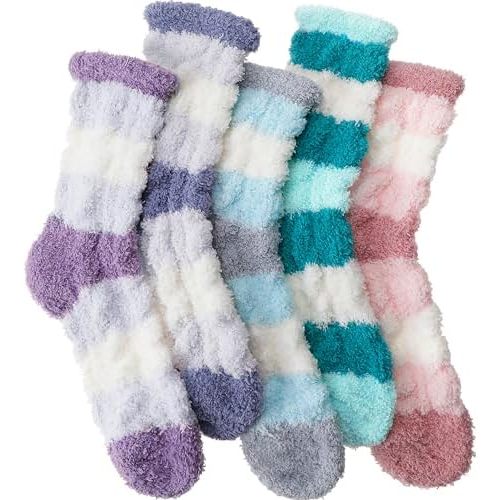 EBMORE Womens Fuzzy Socks Fleece Fluffy Cabin Plush Warm Sleep Soft Cozy Winter Adult Socks