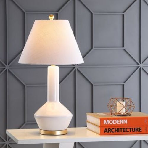 JONATHAN Y Copenhagen Ceramic/Metal LED Table Lamp