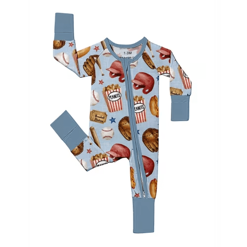 baby jumpsuit comfortable bamboo fiber fabric baseball - Temu